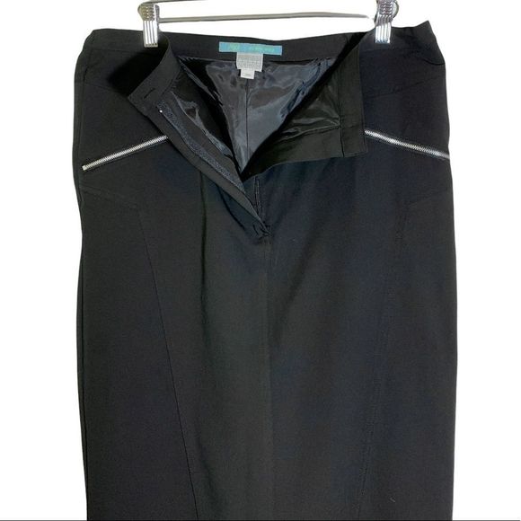 Alain Weiz Black Midi Pencil Skirt Size 12 - Picture 5 of 8